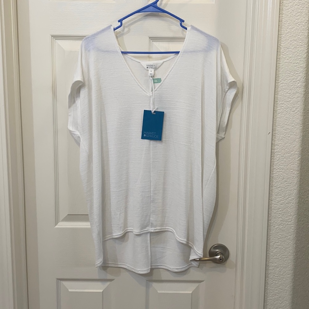 V-Neck White knit top